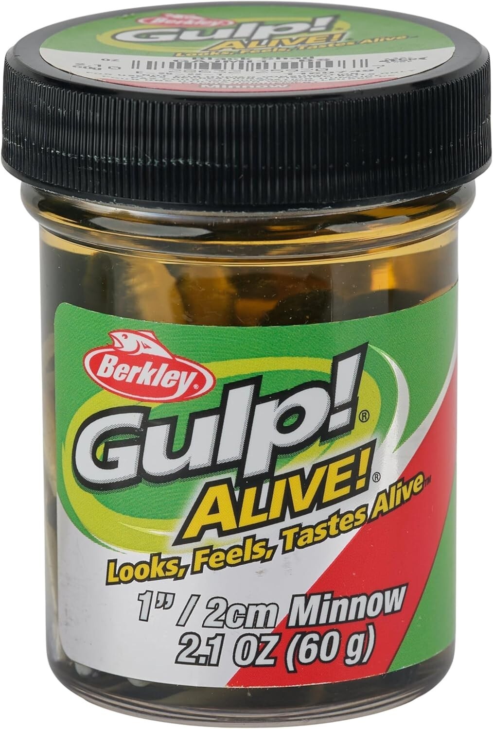 Berkley Gulp Alive Minnow 1"  Scented Bait for Trout Fishing - Black Shad 2.1 oz