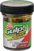 Berkley Gulp Alive Minnow 1"  Scented Bait for Trout Fishing - Black Shad 2.1 oz