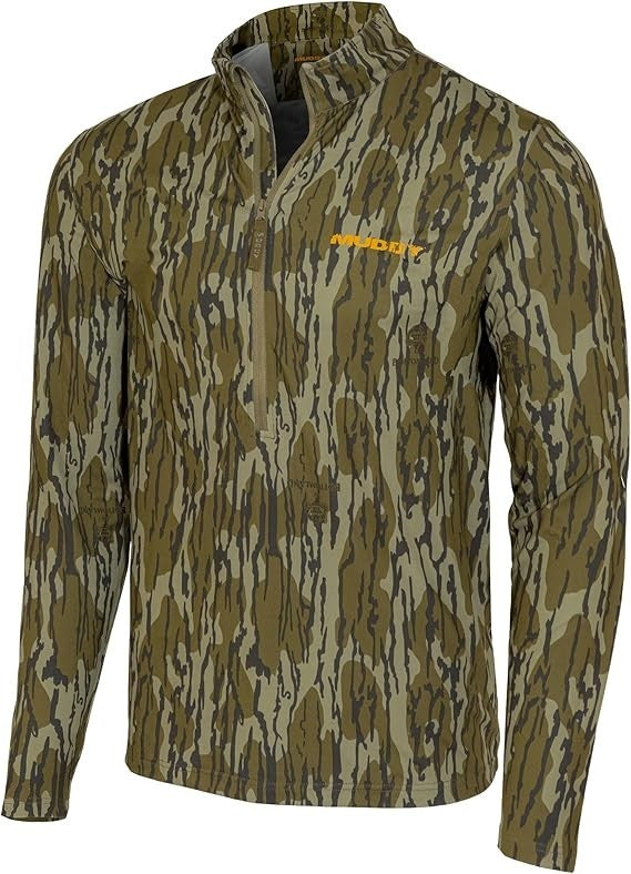 NWT Muddy Outdoors Men's TRX Lightweight Quarter Zip Shirt Mossy Oak Bottomland