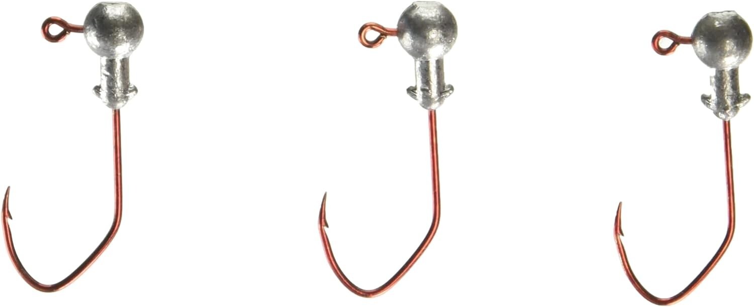 Arkie Lures RPBHS-116-100 Ball Head Jigs- Red Sickle Style Hook- 1/16 oz- 100 Pk