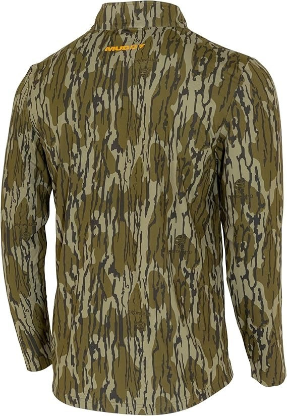 NWT Muddy Outdoors Men's TRX Lightweight Quarter Zip Shirt Mossy Oak Bottomland